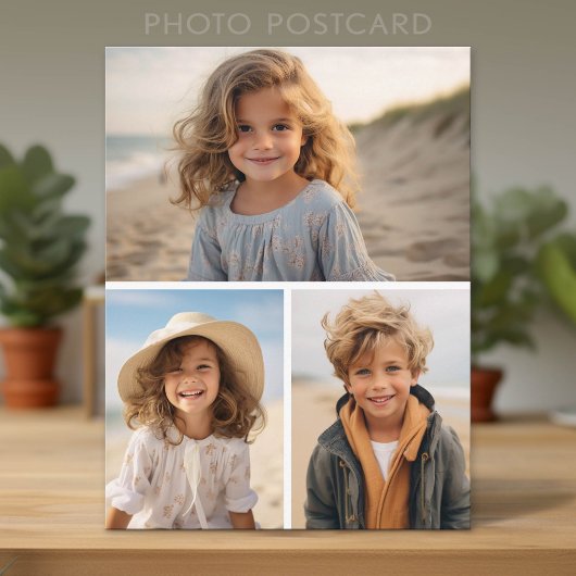 Carte Postale Collage de 3 photos minimal moderne