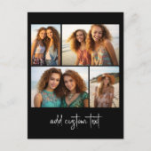 Carte Postale Collage de 4 photos - vous pouvez changer la coule (Devant)