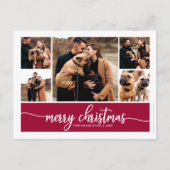 Carte Postale Collage de 5 photos écriture élégante Joyeux Noël (Devant)