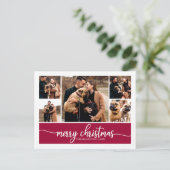 Carte Postale Collage de 5 photos écriture élégante Joyeux Noël (Debout devant)