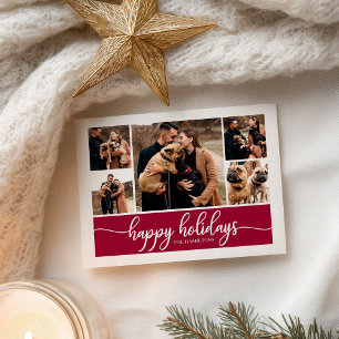 Carte Postale Collage de 5 photos Joyeux Noël Moderne Noël