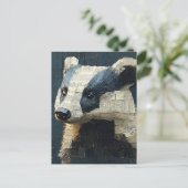 Carte Postale Collage de blaireau mignon (Debout devant)