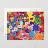Carte Postale Collage de boutons colorés (Devant / Derrière)