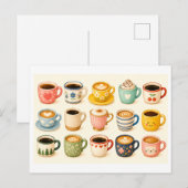 Carte Postale Collage de café (Devant / Derrière)
