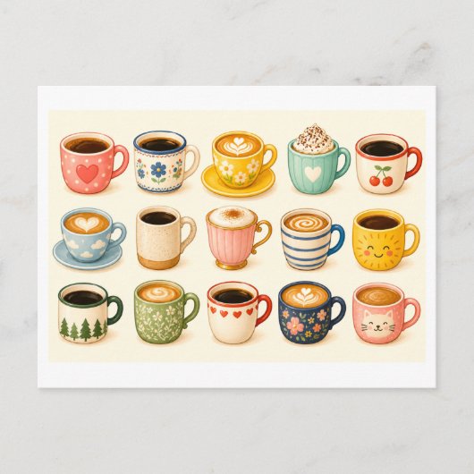 Carte Postale Collage de café (Devant)