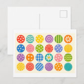 Carte Postale Collage de cercles colorés (Devant / Derrière)