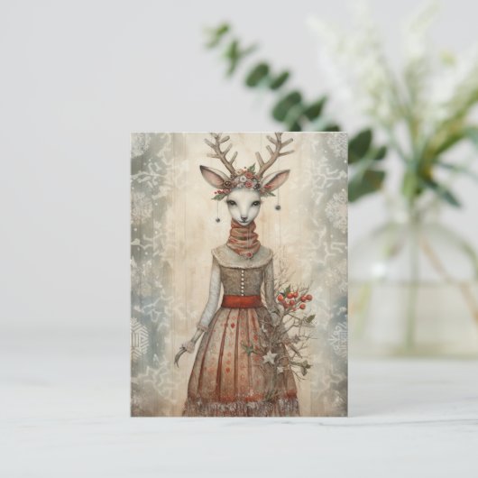 Carte Postale Collage de cerfs d'hiver (Debout devant)