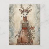 Carte Postale Collage de cerfs d'hiver (Devant)