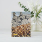 Carte Postale Collage de chant dans un champ de blé (Debout devant)