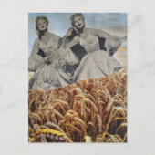Carte Postale Collage de chant dans un champ de blé (Devant)