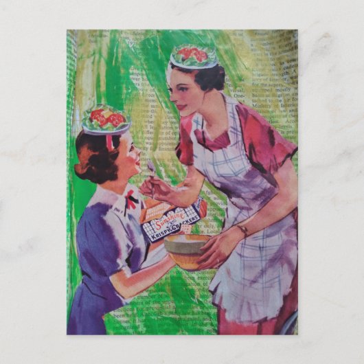 Carte Postale Collage de chapeaux de salade ridicules (Devant)