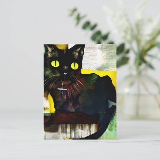 Carte postale Collage de chats noirs (Debout devant)