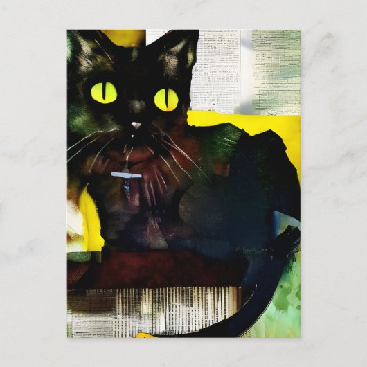 Carte postale Collage de chats noirs (Devant)