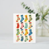 Carte Postale Collage de chaussettes mignonnes (Debout devant)