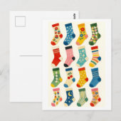 Carte Postale Collage de chaussettes mignonnes (Devant / Derrière)
