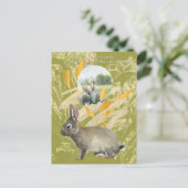 Carte Postale Collage de chaux personnalisé Aquarelle Rabbit (Debout devant)