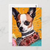 Carte Postale Collage de chien Chihuahua (Devant / Derrière)
