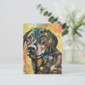 Carte postale Collage de chien coloré unique (Debout devant)