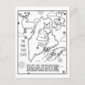 Carte Postale collage de couleur du maine (Devant)