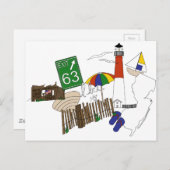 Carte Postale Collage de couleurs primaires LBI Love (Devant / Derrière)