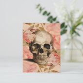Carte Postale Collage de crâne Rosa vintage (Debout devant)