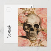 Carte Postale Collage de crâne Rosa vintage (Devant / Derrière)