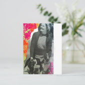 Carte Postale Collage de Dame avec Deux Chiens (Debout devant)