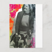 Carte Postale Collage de Dame avec Deux Chiens (Devant)