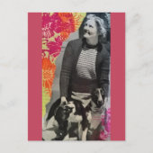 Carte Postale Collage de Dame Avec Deux Chiens (Devant)