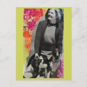 Carte Postale Collage de Dame avec Deux Chiens (Devant)