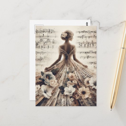 Carte Postale Collage de danse en musique (Devant/Arrière en situation)