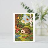 Carte Postale Collage de découpage de hérisson (Debout devant)