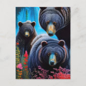Carte Postale Collage de famille d'ours (Devant)