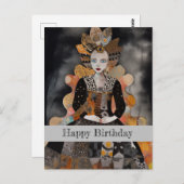 Carte Postale Collage de femme d'anniversaire (Devant / Derrière)