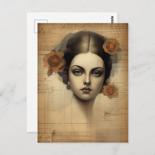 Carte Postale Collage de femmes vintages (Devant / Derrière)