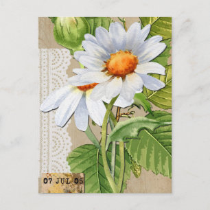 Carte Postale Collage de fleurs vintage