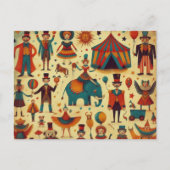 Carte Postale Collage de gens de cirque vintage (Devant)