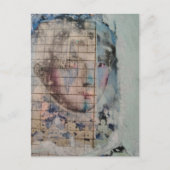 Carte Postale Collage de grunge de visage abstrait (Devant)