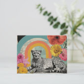 Carte Postale Collage de guépard noir et blanc (Debout devant)