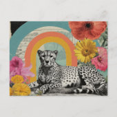 Carte Postale Collage de guépard noir et blanc (Devant)