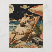 Carte Postale Collage de hamster en vacances (Devant)
