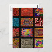 Carte Postale Collage de Kuna Indian Mola (Devant / Derrière)