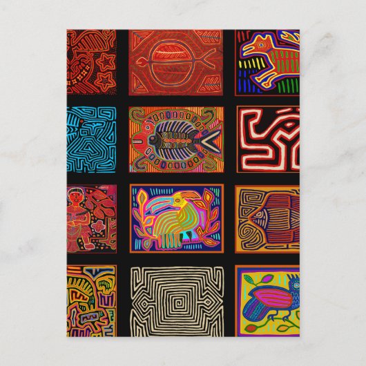 Carte Postale Collage de Kuna Indian Mola (Devant)