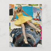 Carte Postale Collage de la chute d'Alice dans le terrier du lap (Devant)