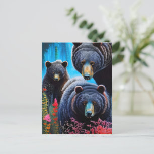 Carte Postale Collage de la famille de l'ours