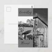 Carte Postale Collage de la grange de tracteur "Country Home" (Devant / Derrière)