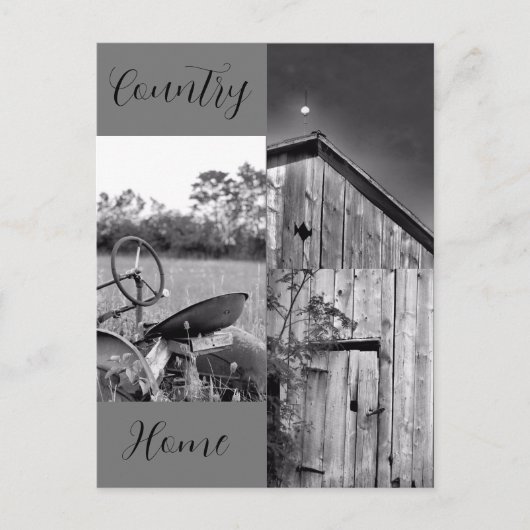 Carte Postale Collage de la grange de tracteur "Country Home" (Devant)