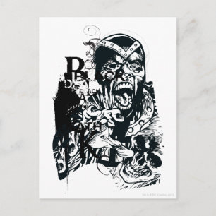 Carte Postale Collage de la main noire et du crâne