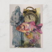 Carte Postale Collage de la personne de l'horloge de poisson (Devant)