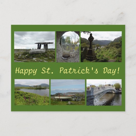 Carte Postale Collage de la Saint Patrick (Devant)